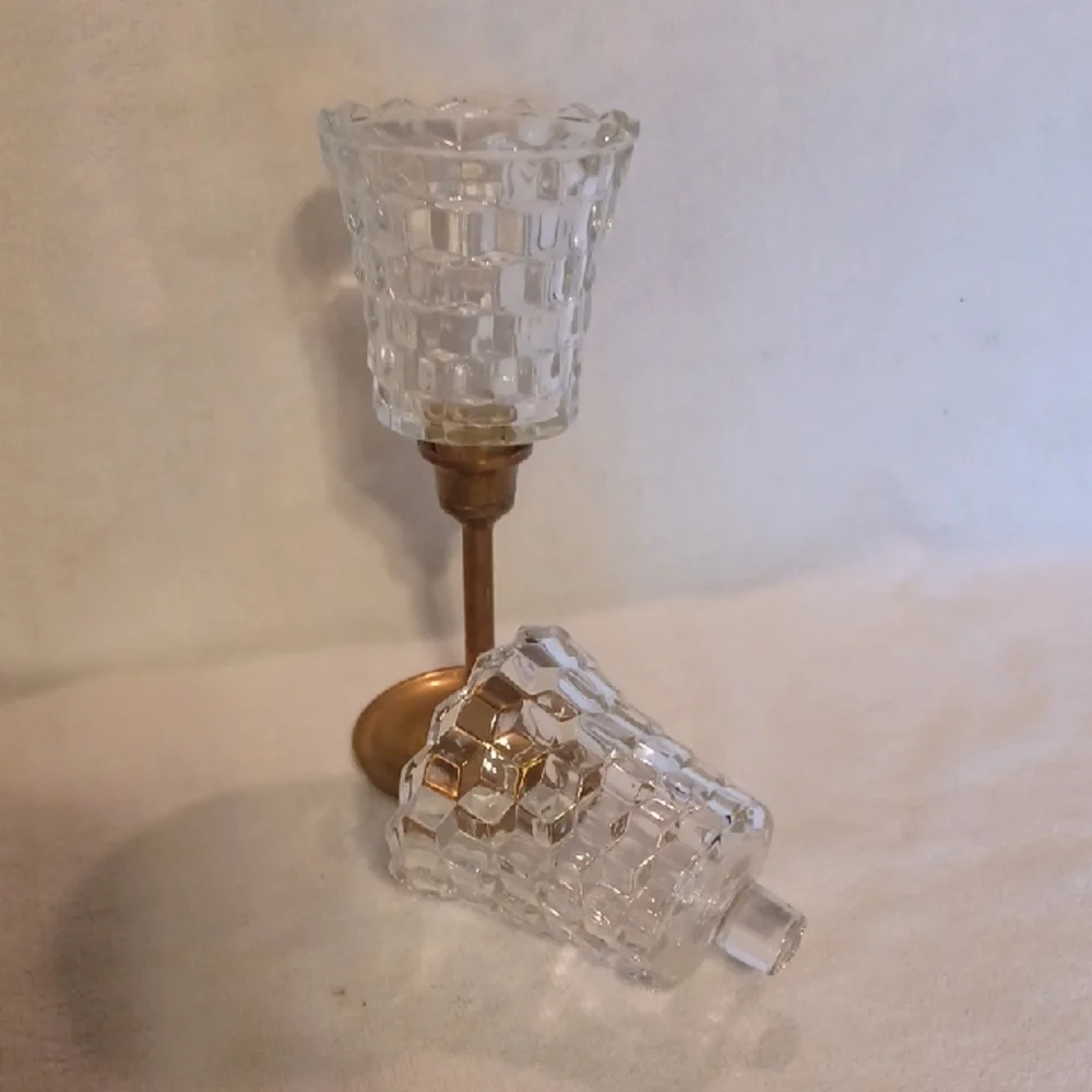 Home Interiors Textured Glass Candle Holders